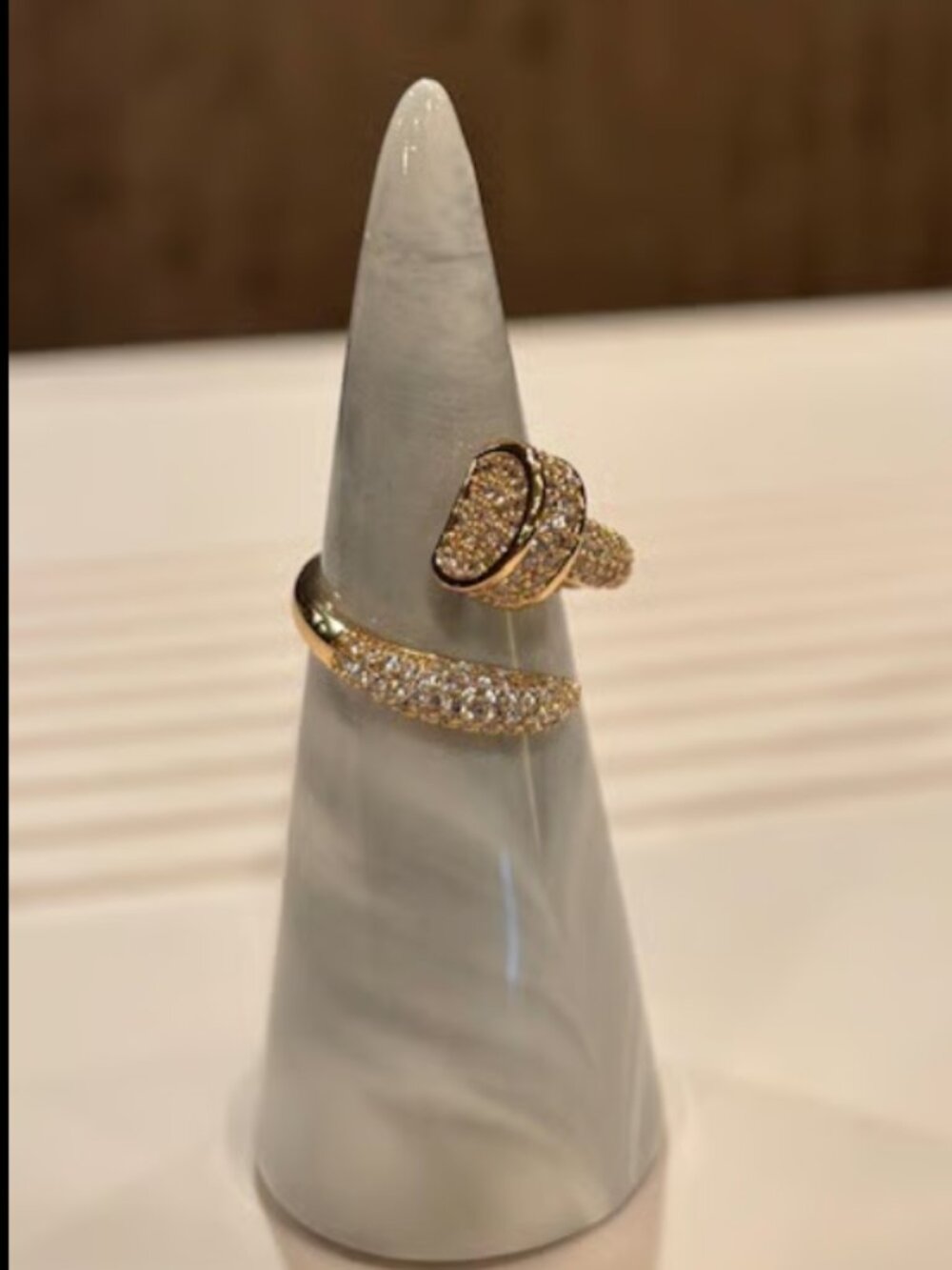 Gold Plated CZ Nail Ring